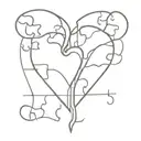 heart jigsaw puzzle split in half  tattoo design idea