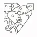 heart jigsaw puzzle split in half  tattoo design idea