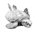 snapping turtle swimming 3/4 profile tattoo design idea