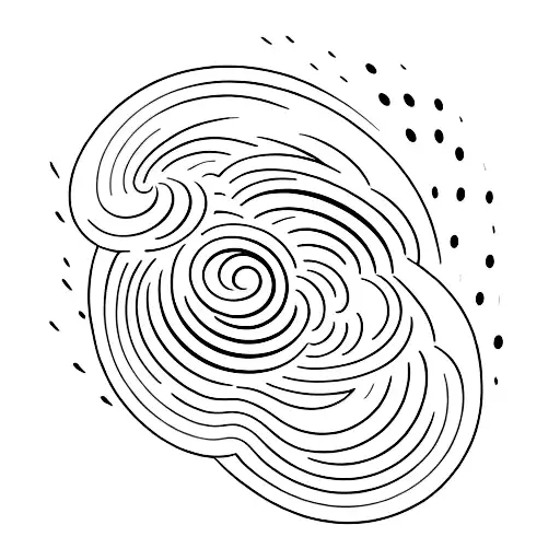 A minimalist tattoo of a wave crashing into a plane in the sky, symbolizing your connection to the ocean and aviation tattoo design idea