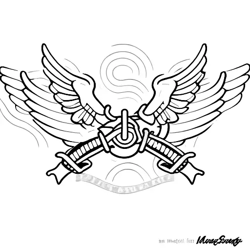 A minimalist tattoo of a beer bottle with wings, representing your passion for aviation and love for beer tattoo design idea