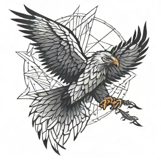 eagle black white tattoo design idea