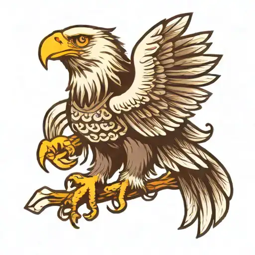 eagle black white tattoo design idea
