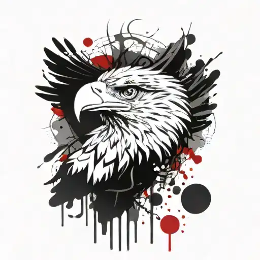 eagle black white tattoo design idea