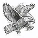 eagle black white tattoo design idea