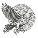 eagle black white tattoo design idea