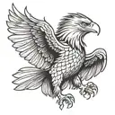 eagle black white tattoo design idea