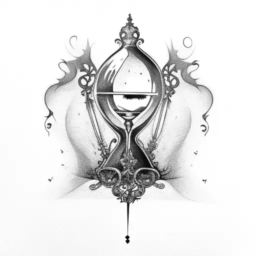 gothic hourglass tattoo design idea