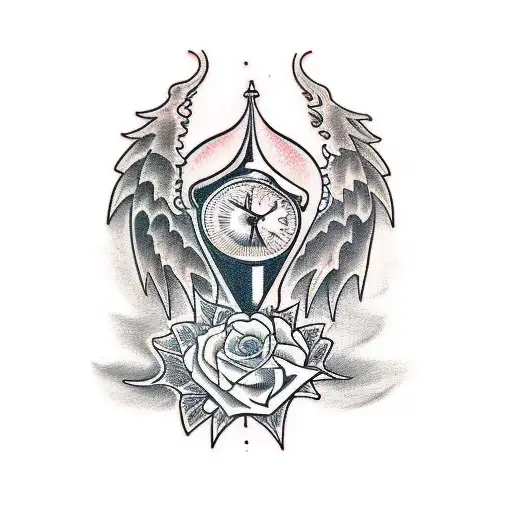 gothic hourglass tattoo design idea