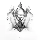 gothic hourglass tattoo design idea