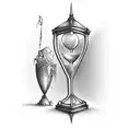 gothic hourglass tattoo design idea
