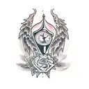 gothic hourglass tattoo design idea