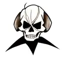 skull eith crossbone tattoo design idea