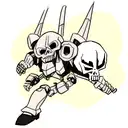 skull eith crossbone tattoo design idea