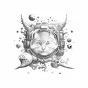 Transition between space and underwater tattoo design idea