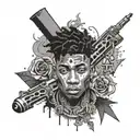 youngboy never broke again, king von, blunt, money, gun, knife, love, hate, silent person tattoo design idea