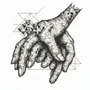 creation of adam hands tattoo design idea