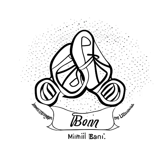 A minimalist tattoo design of a baby's footprints with the name 'Benjamin' incorporated into the design, symbolizing the client's love for their child tattoo design idea