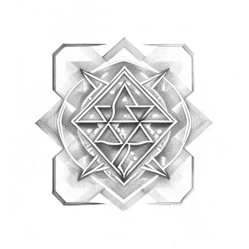 A geometric design incorporating Benjamin's initials and birthdate tattoo design idea