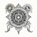 Logo from "A Perfect Circle" band logo with chakras tattoo design idea