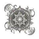 Logo from "A Perfect Circle" band logo with chakras tattoo design idea