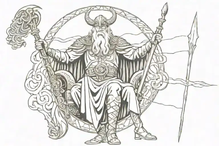 Odin Norse God tattoo design idea
