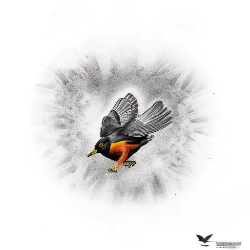 blackbird tattoo design idea
