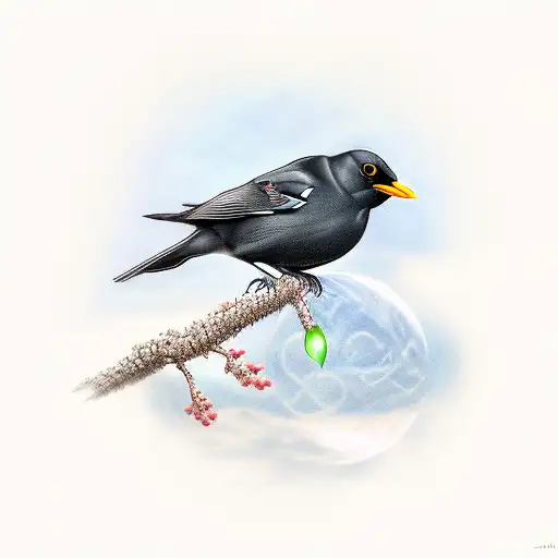 blackbird with "Hold on to hope" tattoo design idea