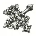 chain breaker christian cross tattoo design idea