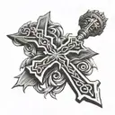 chain breaker christian cross tattoo design idea