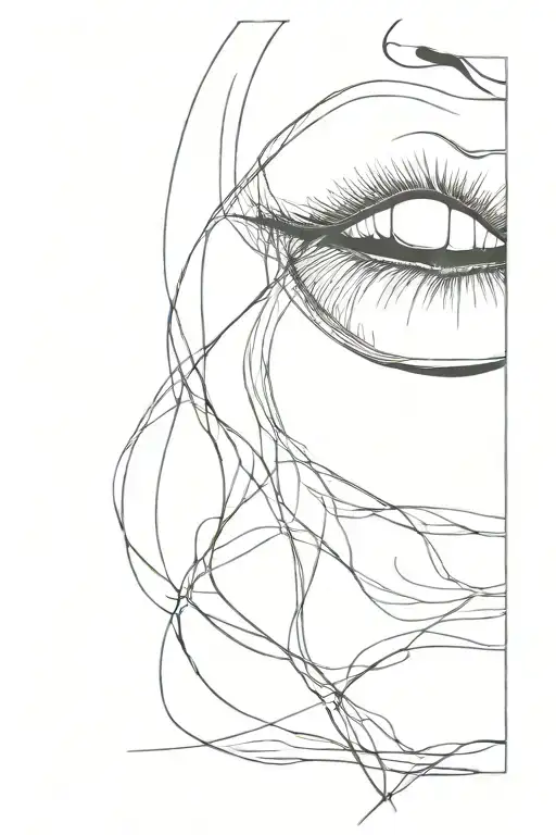 Lip tattoo design idea