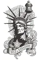 1776 declaration liberty tattoo design idea