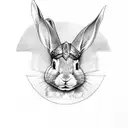 rabbit with Loki horns tattoo design idea