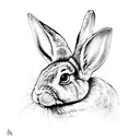 rabbit with Loki horns tattoo design idea