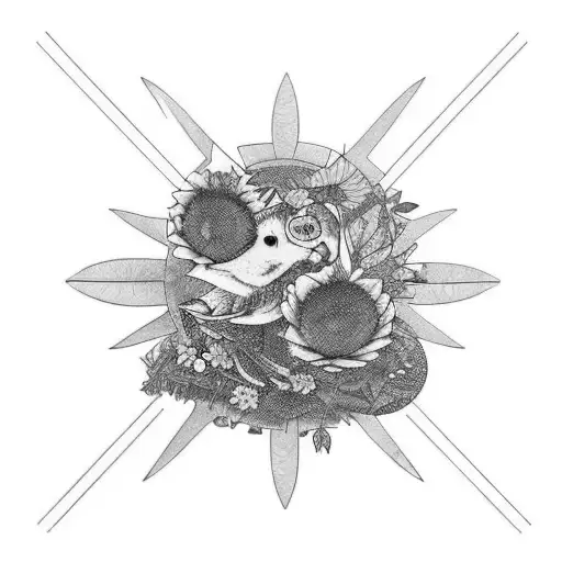 jigsaw nature wildlife tattoo design idea