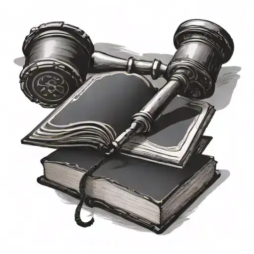 An open book with a gavel inside, symbolizing your transition from lawyer to entrepreneur tattoo design idea