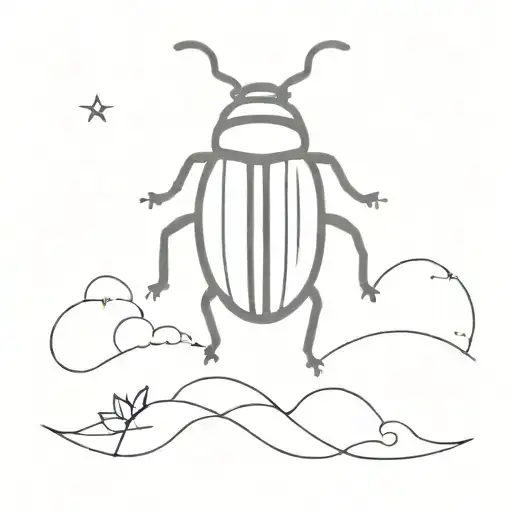 line tattoo of a love bug in the sky tattoo design idea