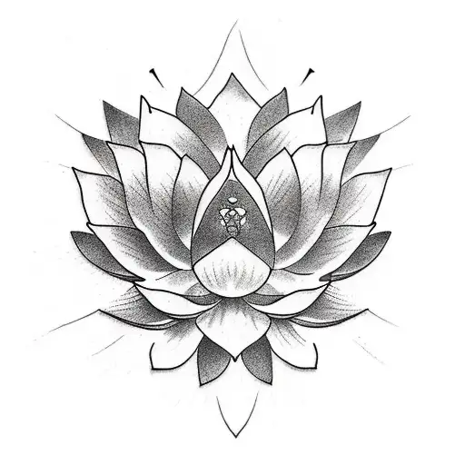lotus flower inside mapple leaf tattoo design idea