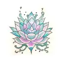 mapple leaf and lotus flower tattoo design idea
