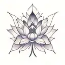 mapple leaf inside lotus flower tattoo design idea