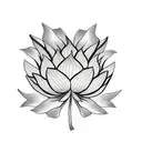 mapple leaf inside lotus flower tattoo design idea