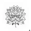 mapple leaf inside lotus flower tattoo design idea