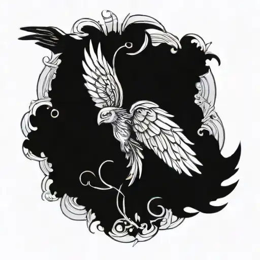 six-winged seraph ortodox style illustration tattoo design idea