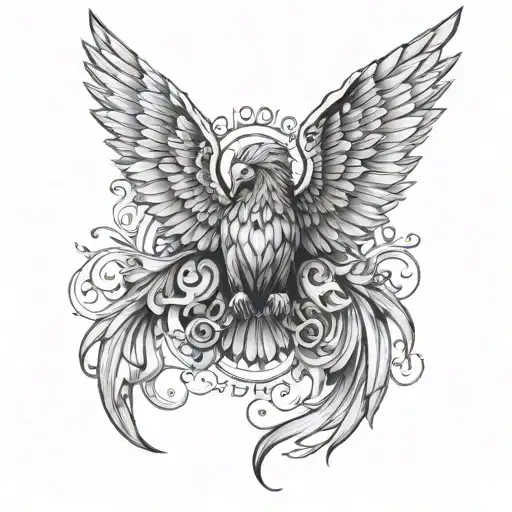 six-winged seraph with eyes surrounded tattoo design idea