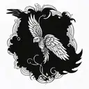 six-winged seraph ortodox style illustration tattoo design idea