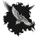 six-winged seraph ortodox style illustration tattoo design idea