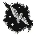 six-winged seraph ortodox style illustration tattoo design idea