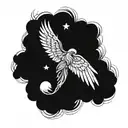 six-winged seraph ortodox style illustration tattoo design idea