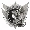 six-winged seraph with eyes surrounded tattoo design idea