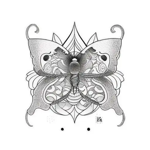Lotus Flower and butterfly tattoo design idea